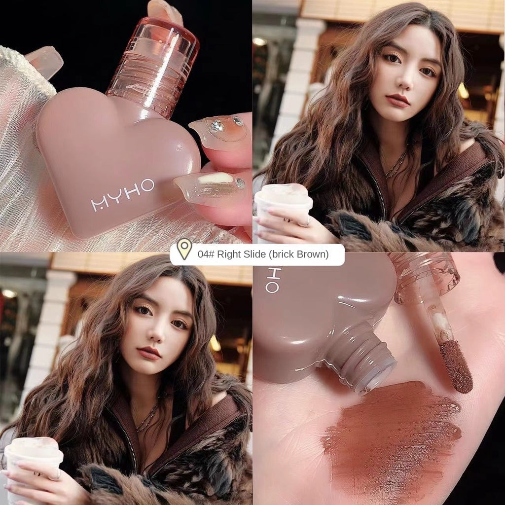 MyHo Heart -shaped Lipstick Velvet Matte Water Proof Not Sticking Cup Not Easy To Fade Heart -shaped Lip Gloss