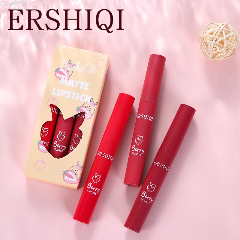 Ershi Qi Lip Gloss Matte Waterproof Not Easy To Fade Lasting Moisturizing Liquid Lipstick