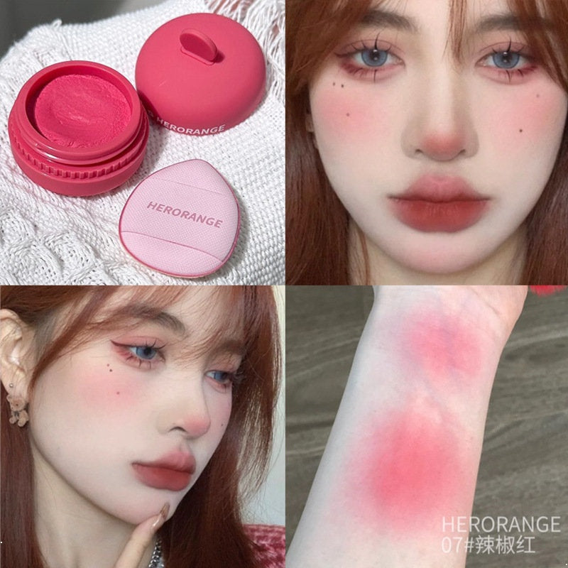 HERORANGE Cute Blush Matte Water Proof Lasting Monochrome Cheek Blusher