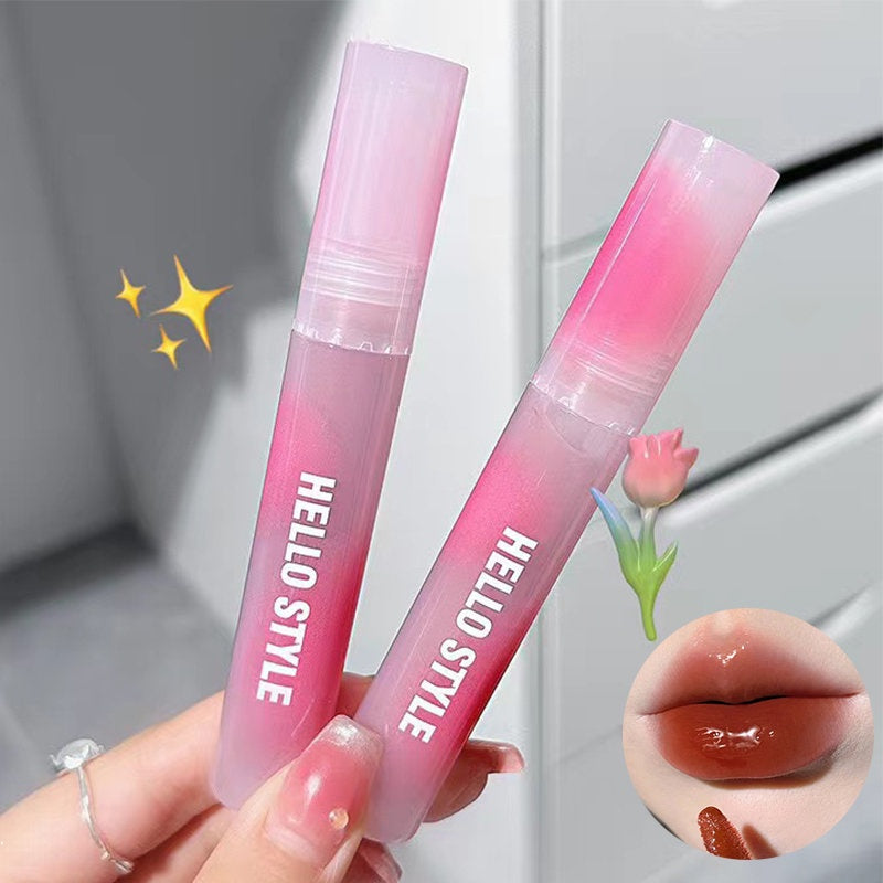 Hello Style Pink Lip Gloss Mirror Surface Lasting Moisturize Moisturizing Water Proof Lipstick