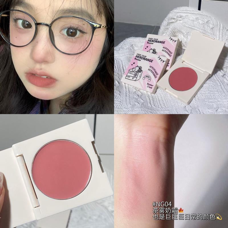 HERORANGE Blush Cream Pink Moisturize Moisturizing Water Proof Lasting Young Girl Blush Palette