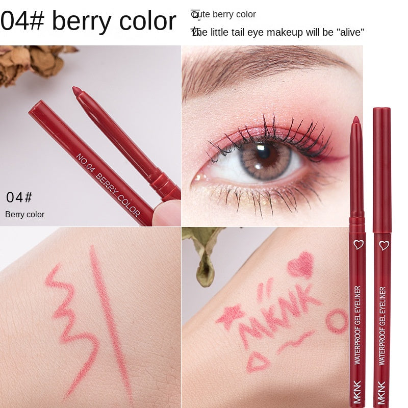 MKNK Eyeliner Water Proof Sweatproof Not Easy To Smudge Lying Silkworm Automatic Eyeliner Lasting Eyeliner