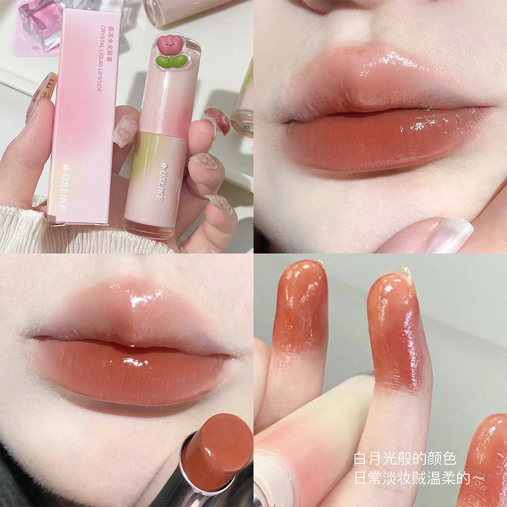 Kekemood Lipstick Colored Round Tube Mirror Surface Moisturize Moisturizing Water Proof Lasting Nature Lip Gloss