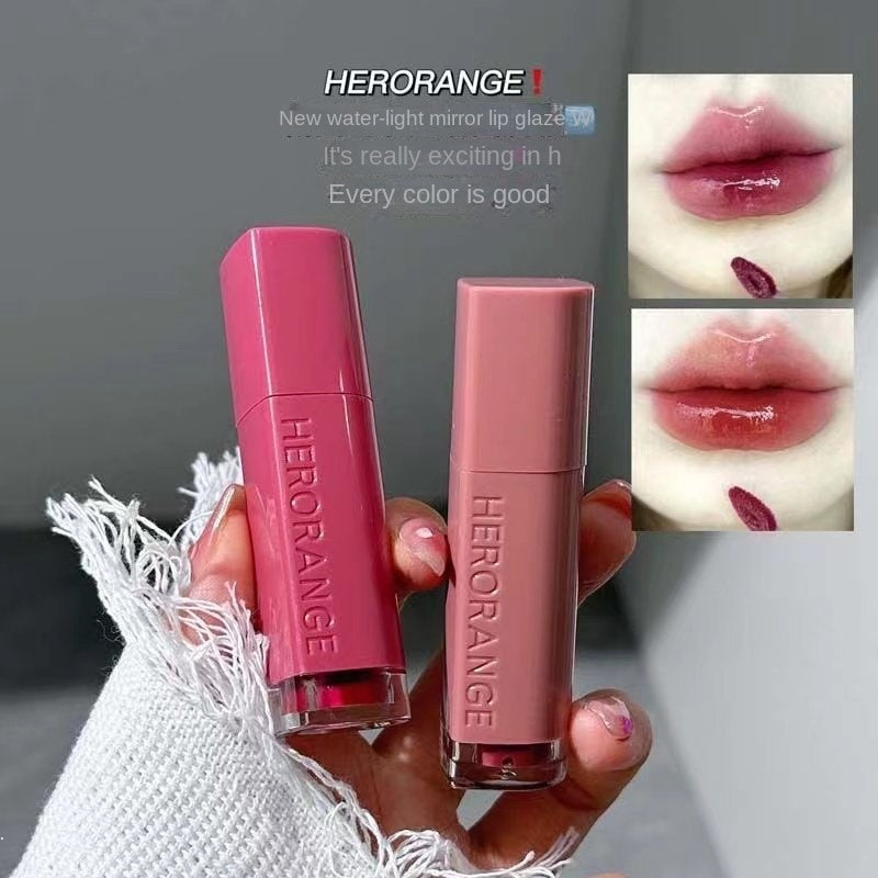 HERORANGE Lip Gloss Mirror Surface Moisturize Not Easy To Fade Water Proof Retro Lipstick