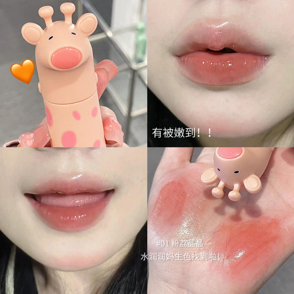 Gege Bear Cute Little Monster Lip Gloss Mirror Surface Moisturize Moisturizing Water Proof Not Easy To Fade Lasting Nature Lipstick