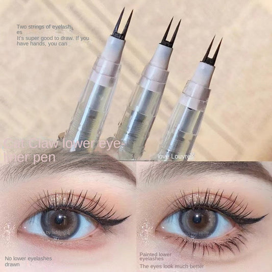 Kakashow Two-color Eyeliner Pencil No Smudge Easy Water Proof Lasting Outline Eyelashes Lying Silkworm Eyebrow Pencil Liquid Eye Pencil