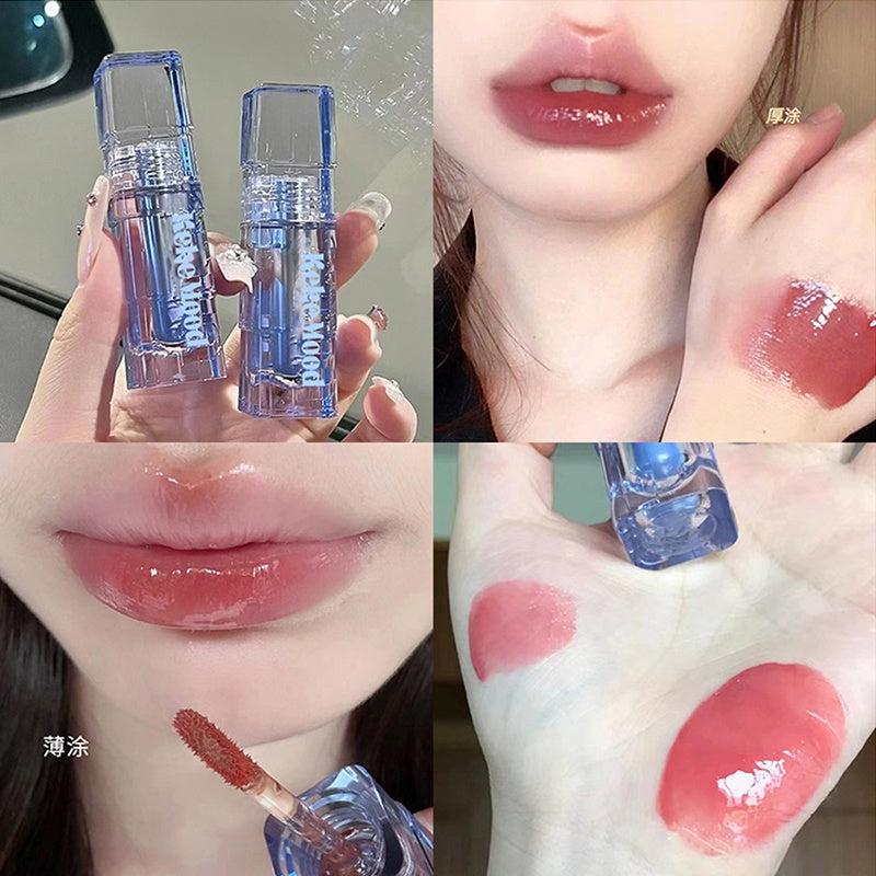 Kekemood Lip Gloss Blue Mirror Surface Moisturize Moisturizing Lasting Water Proof Lipstick