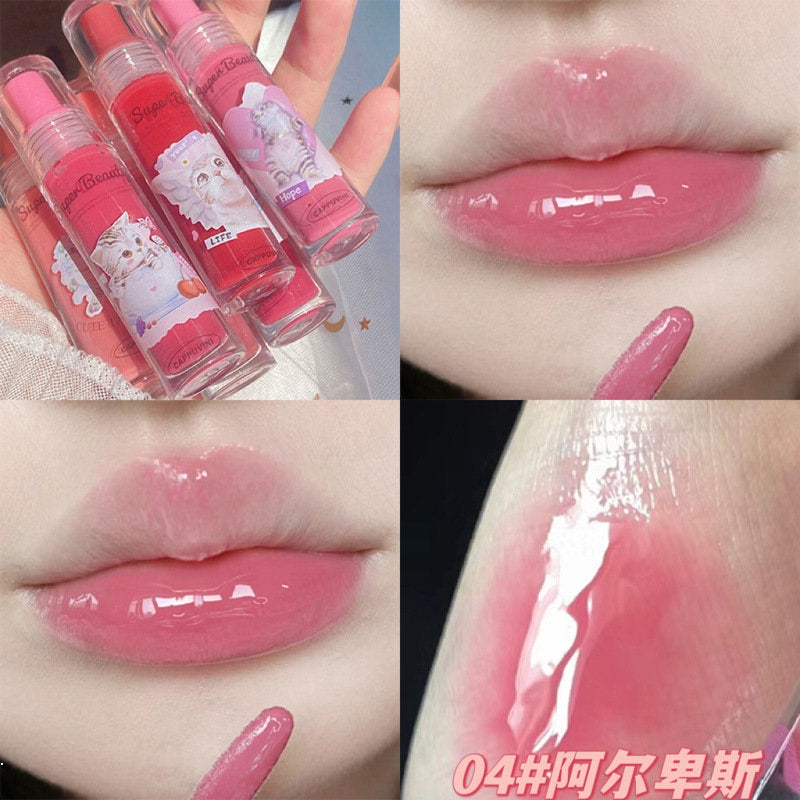 Cappuvini Cat Lip Gloss Lip Essence Lip Glaze Lip Oil Protection Mirror Surface Moisturize Moisturizing Water Proof Lipstick