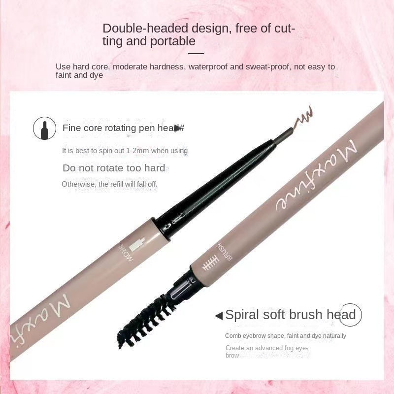 Maxfine Double Head Eyebrow Pencil Water Proof Nature Lasting Smooth Eyebrow Pencil