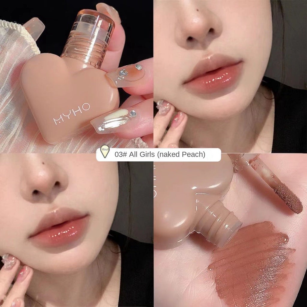 MyHo Heart -shaped Lipstick Velvet Matte Water Proof Not Sticking Cup Not Easy To Fade Heart -shaped Lip Gloss