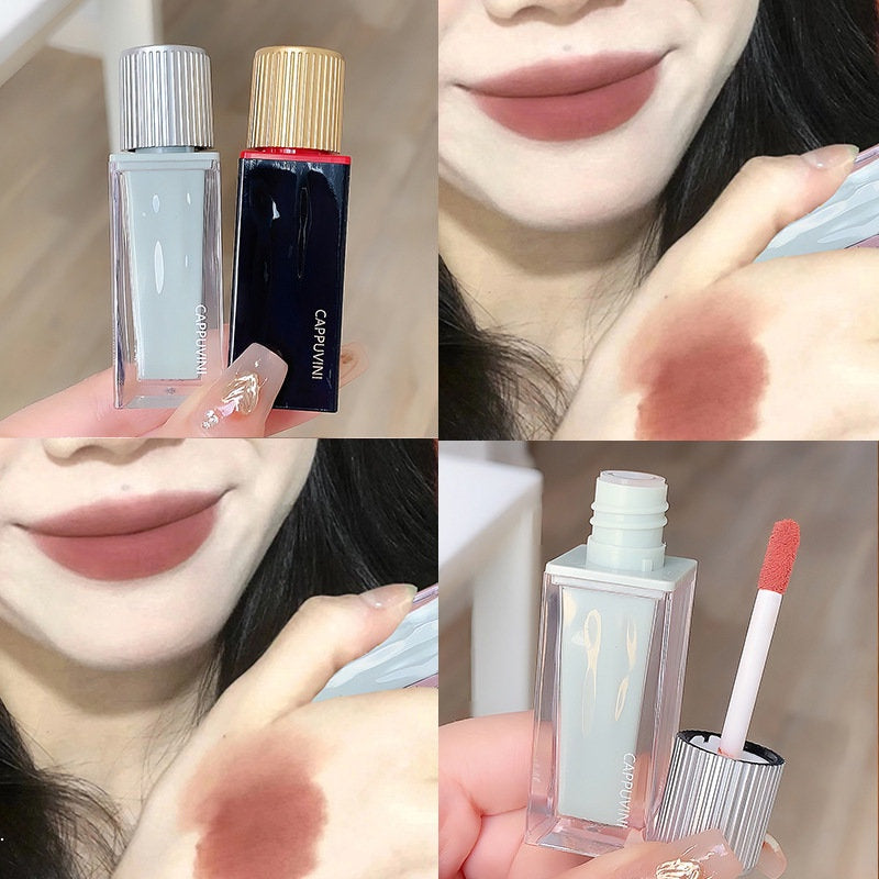 Cappuvini Lip Gloss Mirror Surface Moisturize Matte Lip Glaze Water Proof Lasting Nature Lipstick