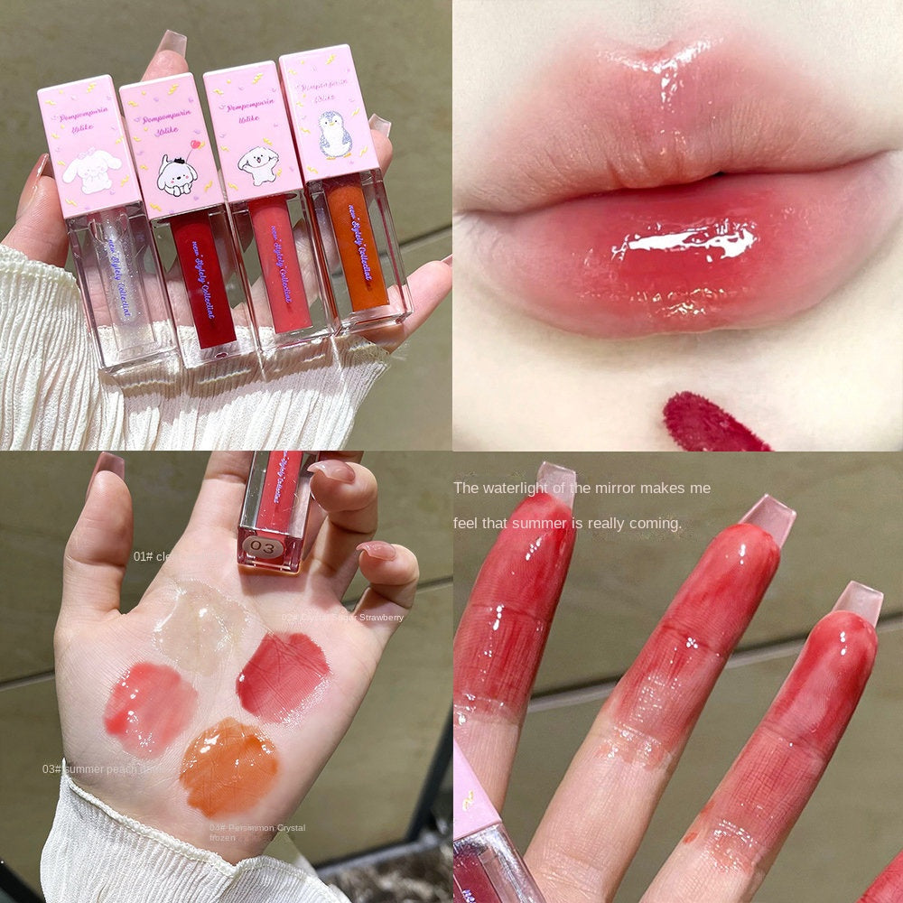 USLIKE Cartoon Lip Gloss Moisturize Moisturizing Nature Mirror Surface Lasting Not Easy To Fade Lip Gloss Lipstick