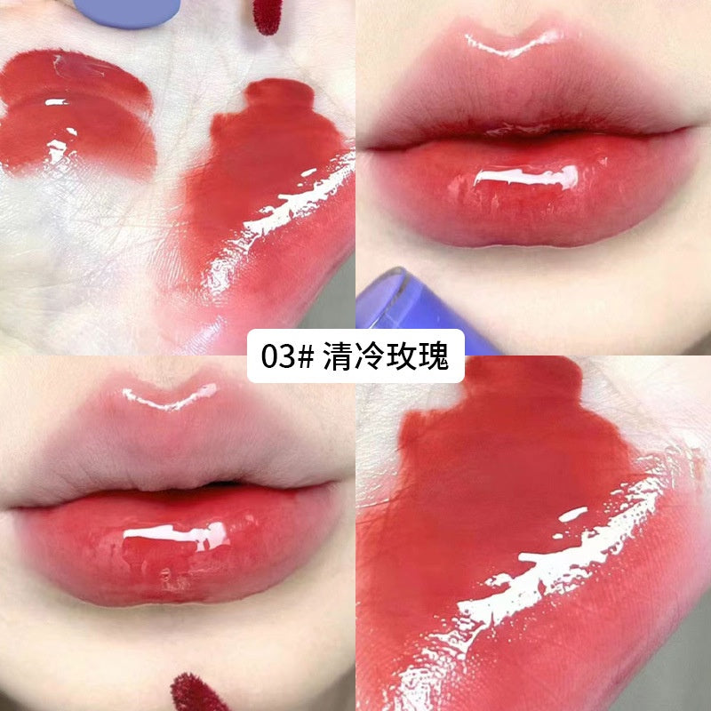 DAIMANPU Purple Lip Gloss Mirror Surface Moisturize Moisturizing Water Proof Lasting Lipstick