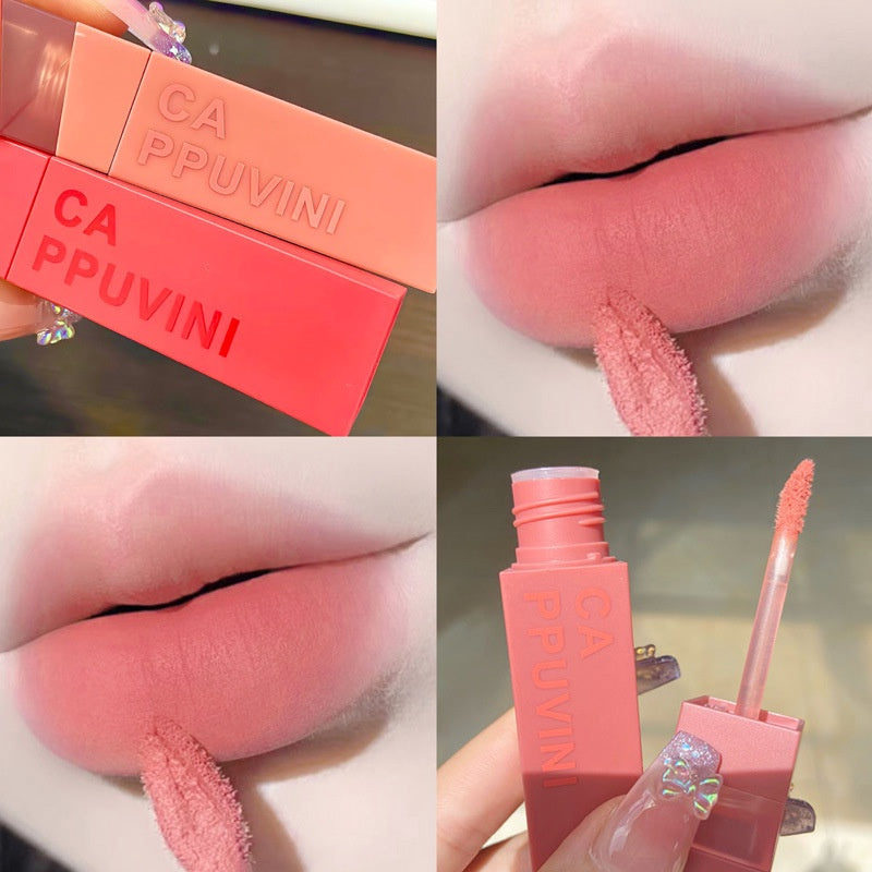 Cappuvini Lip Gloss Velvet Matte Water Proof Lasting Not Easy To Fade Red-brown Lipstick