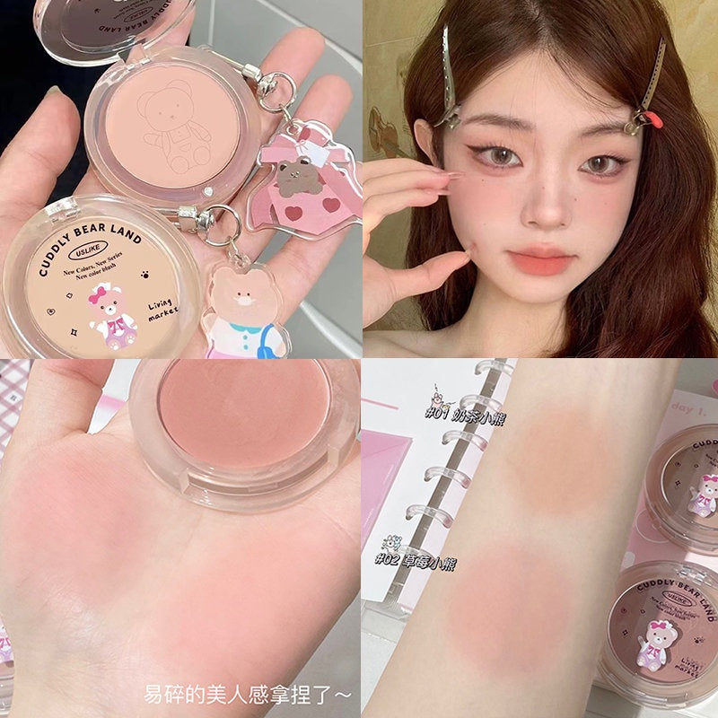 Uslike Cute Bear Blush Matte Water Proof Lasting Nature Highlight Blusher