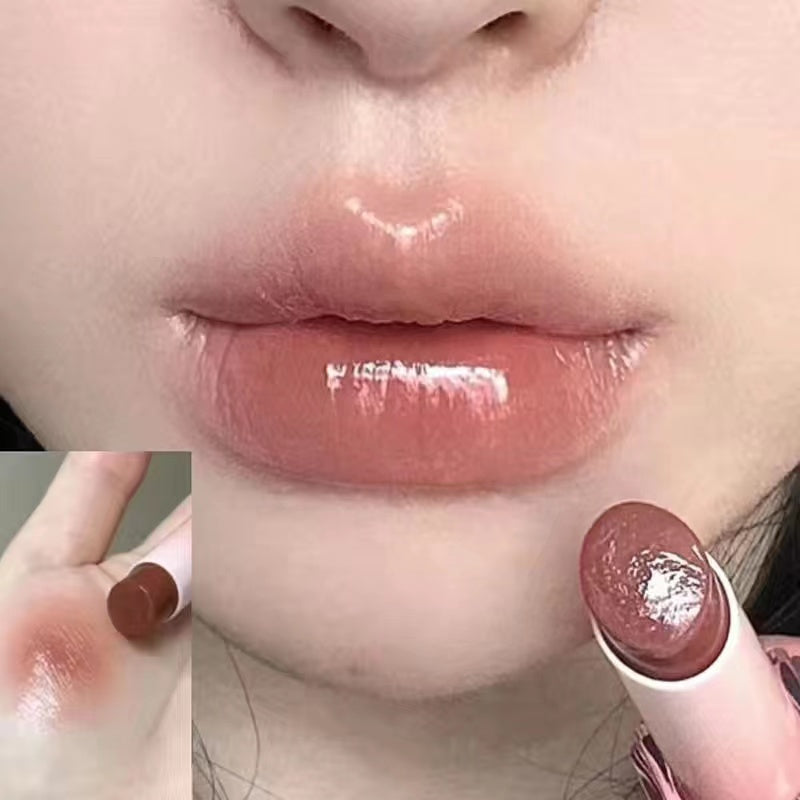 Lipstick Colored Round Tube Mirror Surface Moisturize Moisturizing Water Proof Lasting Nature Lip Gloss