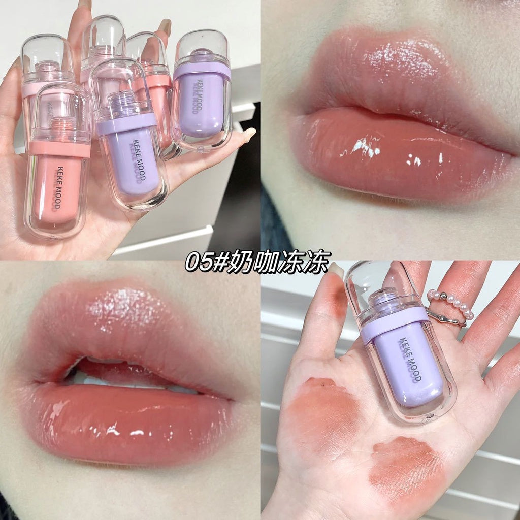 Kekemood Candy Shell Lip Gloss Mirror Surface Moisturizing Moisturize Water Proof Lasting Lipstick