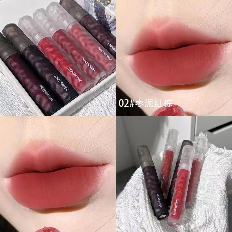 HERORANGE Lip Gloss Frosted Matte Lip Glaze Water Proof Lasting Nature Lipstick