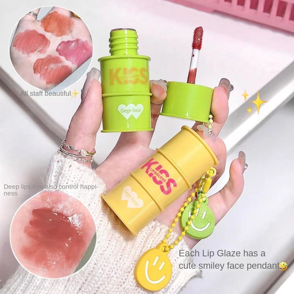 Gege Bear Lip Gloss Mirror Surface Moisturize Moisturizing Water Proof Lasting Pendant Lipstick