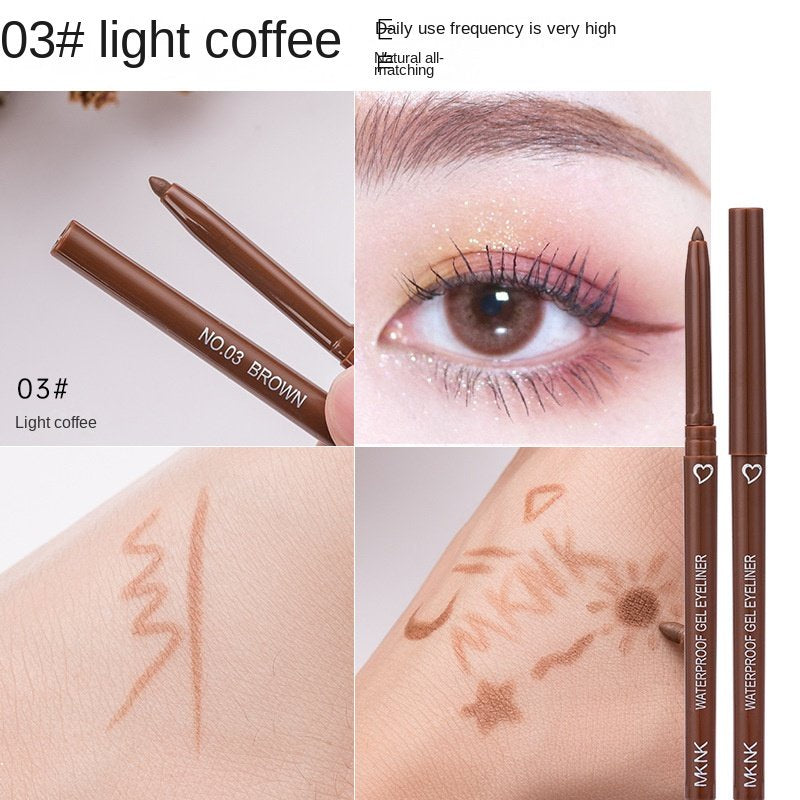 MKNK Eyeliner Water Proof Sweatproof Not Easy To Smudge Lying Silkworm Automatic Eyeliner Lasting Eyeliner