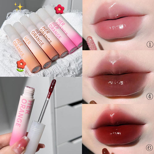 HERORANGE Spring and Summer Lip Gloss Mirror Surface Moisturize Moisturizing Water Proof Lasting Not Easy To Fade Lipstick