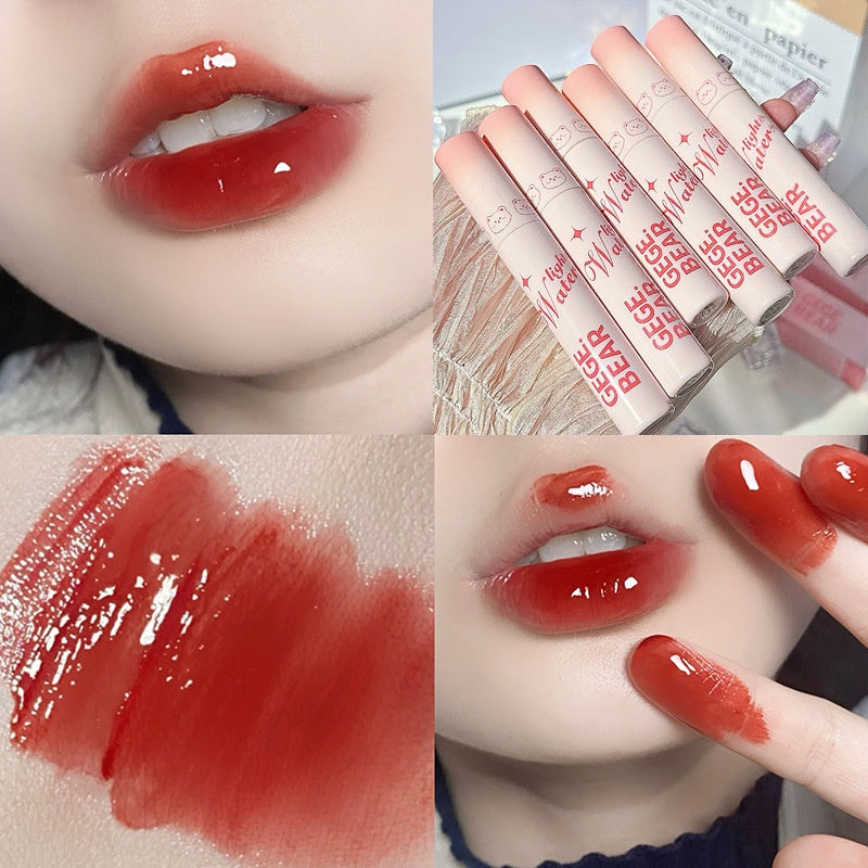 Gege Bear Lip Gloss Mirror Surface Moisturize Moisturizing Water Proof Juice Lip Glaze Lipstick