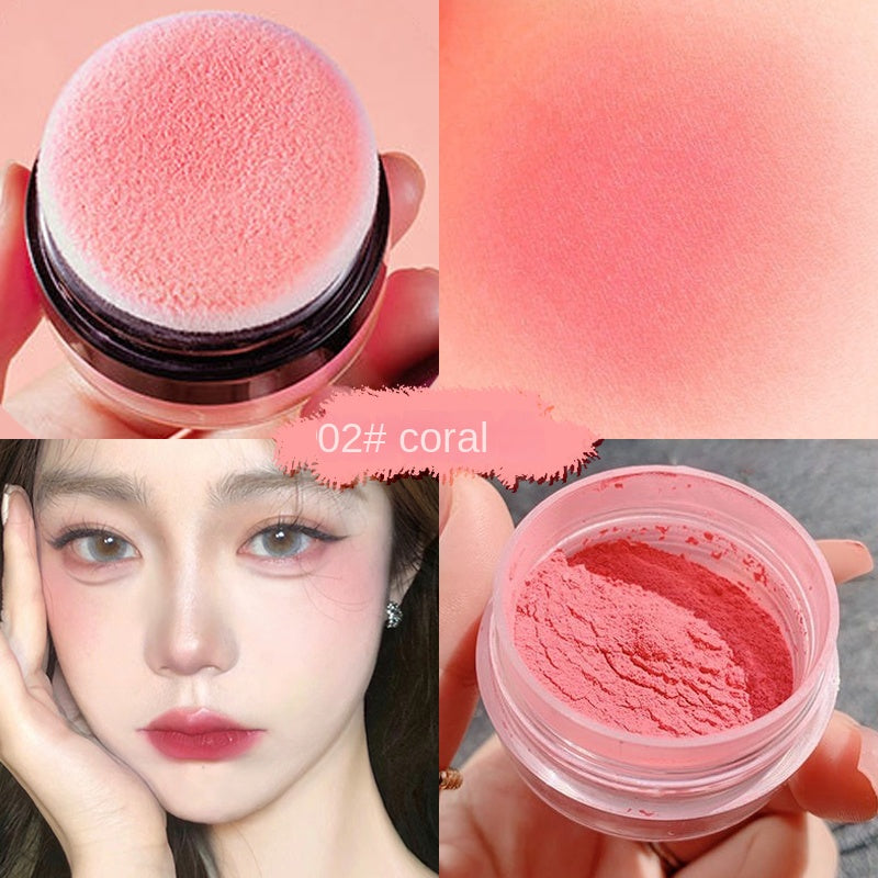 FOMIX Monochrome Blush Matte Nature Makeup Setting Powder Water Proof Lasting Portable with Small Mirror Blush Cream Blusher