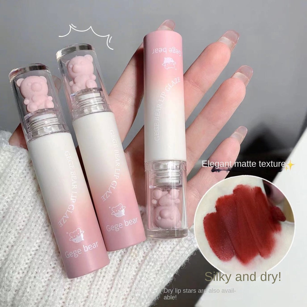 Gege Bear Cute Bear Lip Gloss Moisturize Moisturizing Lasting Waterproof Not Easy To Fade Portable Nature Lipstick