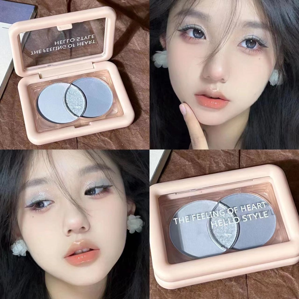 Hello Style Small Square Box Three -color Eye Shadow Plate Pearlescent Sparkling Matte Water Proof Rose Disk Eye Shadow