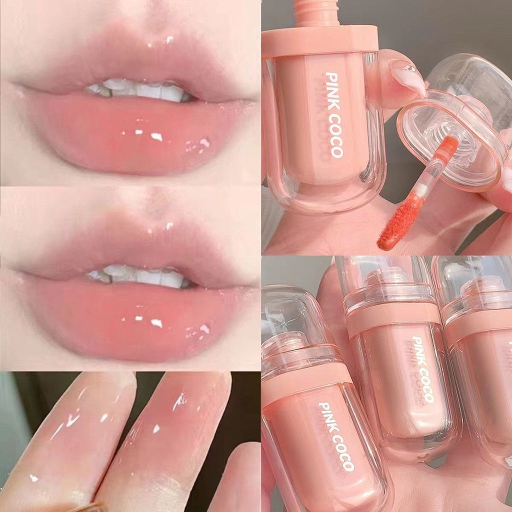 Pinkcoco Little Popsicle Mirror Lip Glaze Lip Gloss Moisturize Moisturizing Water Proof Lipstick