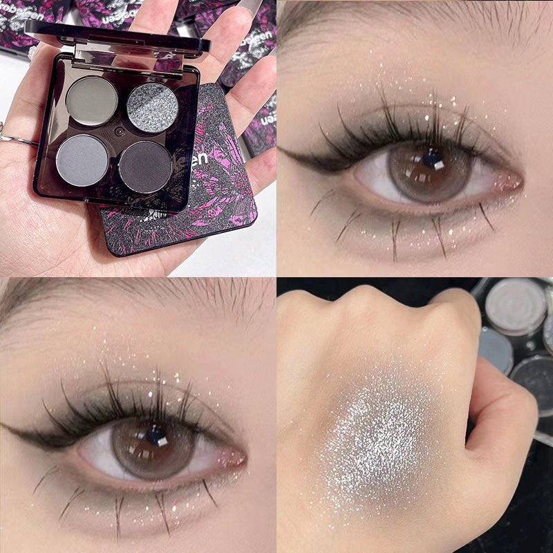 Kobeleen Lace Four -color Eye Shadow Palette Pearlescent Matte Water Proof Glittering High -level Eye Makeup Eye Shadow