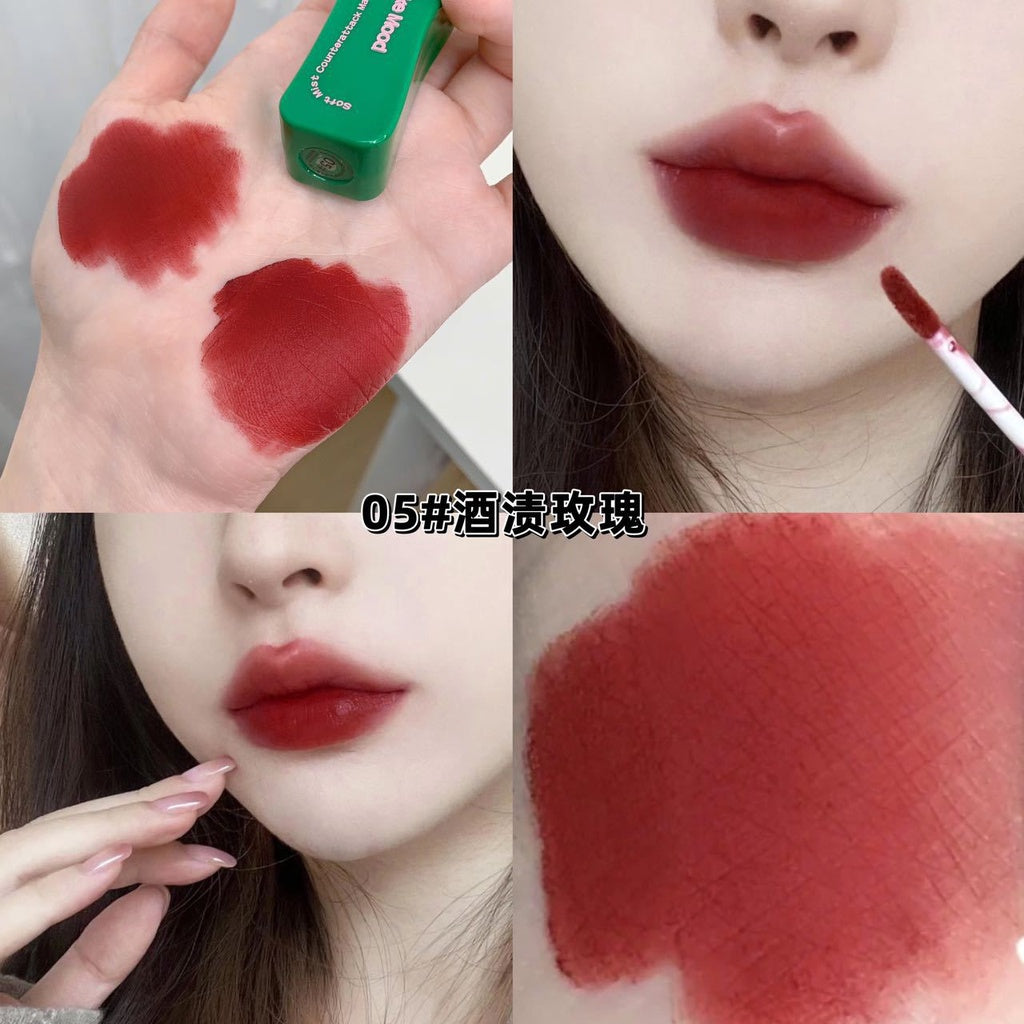 Kekemood Green Lip Gloss Matte Water Proof Moisturize Not Easy To Fade Lip Glaze Lipstick