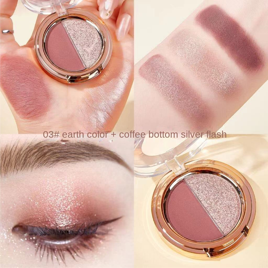 JADED Two-color Eye Shadow Pumpkin Color Plum Color Wine Red Fine Flash Matte Pearlescent Waterproof Lasting Eyeshadow Palette