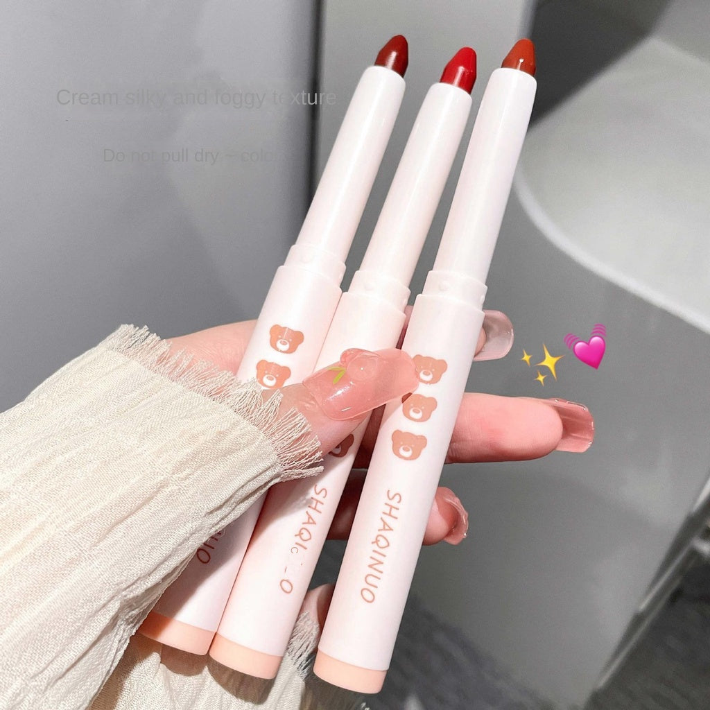 Lipstick Cute Little Bear Lipstick Pen Matte Moisturize Water Proof Crayon Lip Gloss