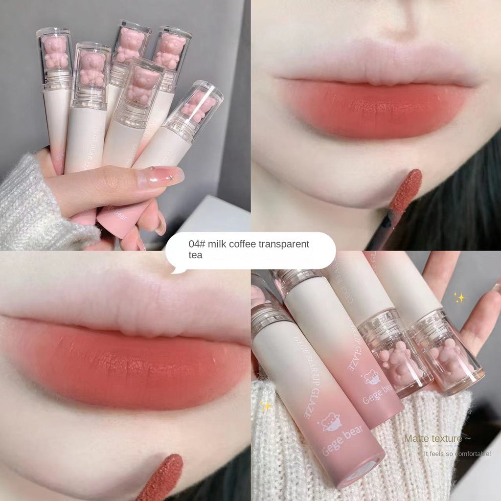 Gege Bear Cute Bear Lip Gloss Moisturize Moisturizing Lasting Waterproof Not Easy To Fade Portable Nature Lipstick