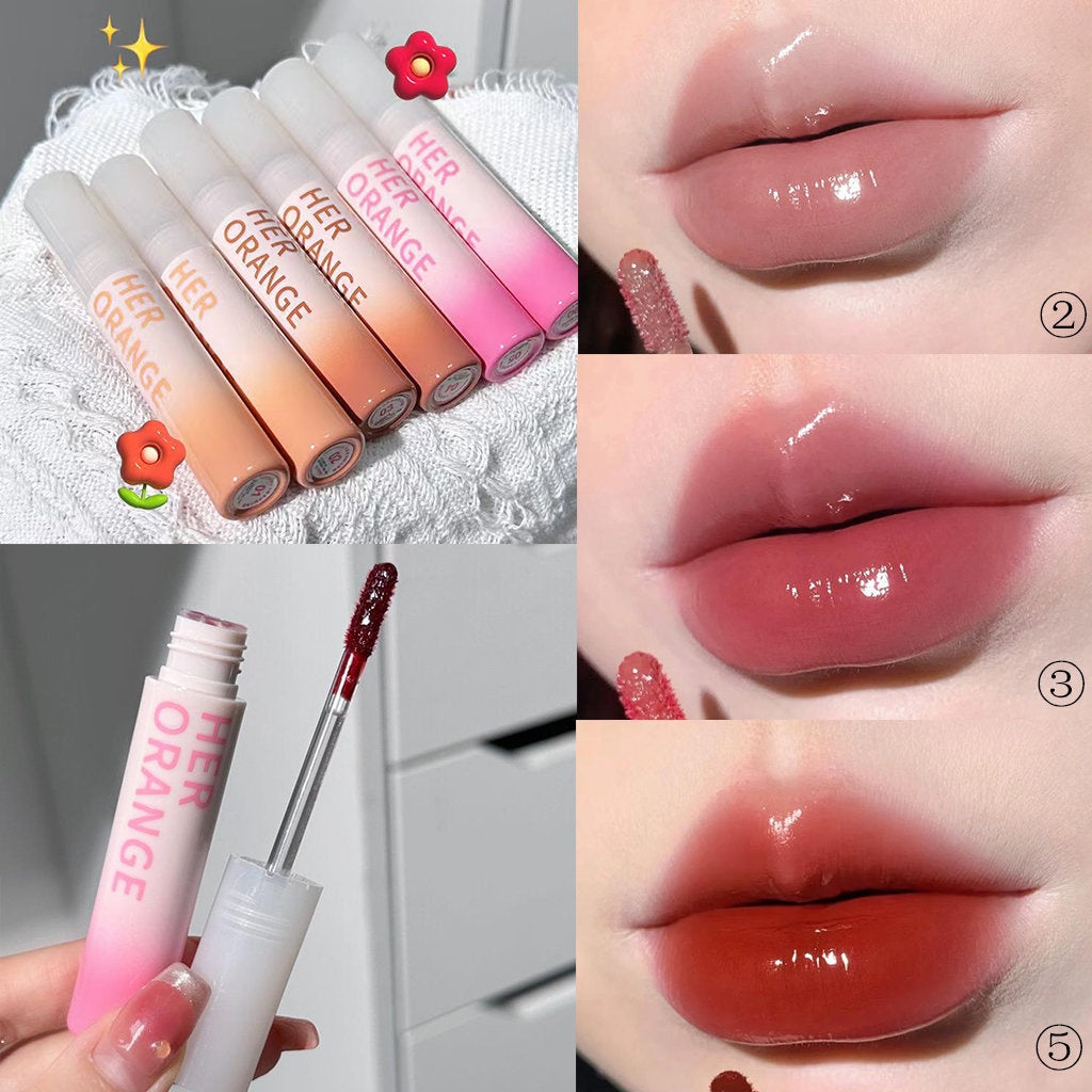 HERORANGE Spring and Summer Lip Gloss Mirror Surface Moisturize Moisturizing Water Proof Lasting Not Easy To Fade Lipstick