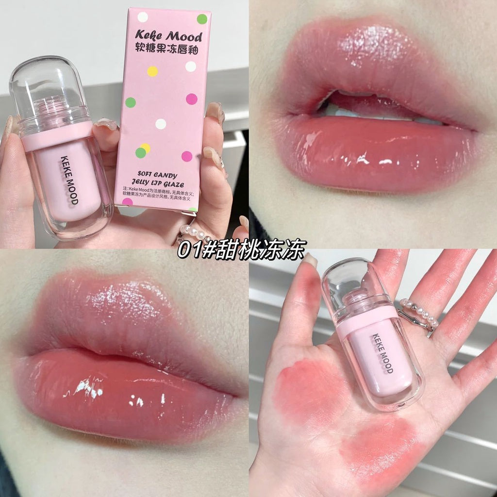 Kekemood Candy Shell Lip Gloss Mirror Surface Moisturizing Moisturize Water Proof Lasting Lipstick