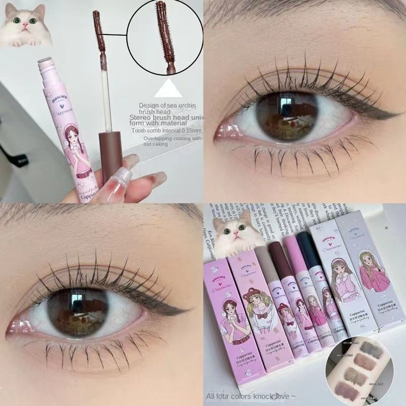 Cappuvin Little Girl Mascara Curl Lengthening Brown Beautiful Makeup Long-wearing Volumizing Water Proof Lasting Mascara