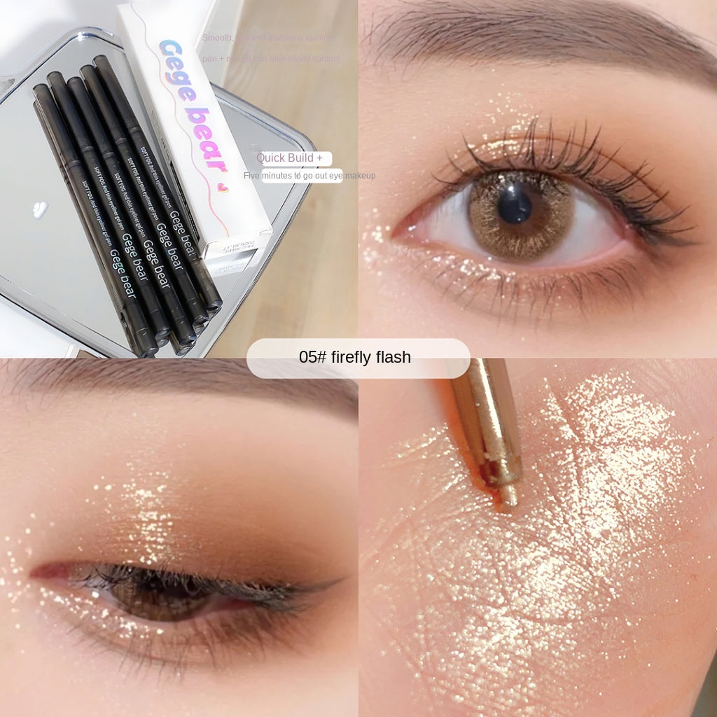 Gege Bear Gel Eyeline Pen Water Proof Matte Ultra -thin Pencil Dry Black Brown Eye Makeup Eyeliner