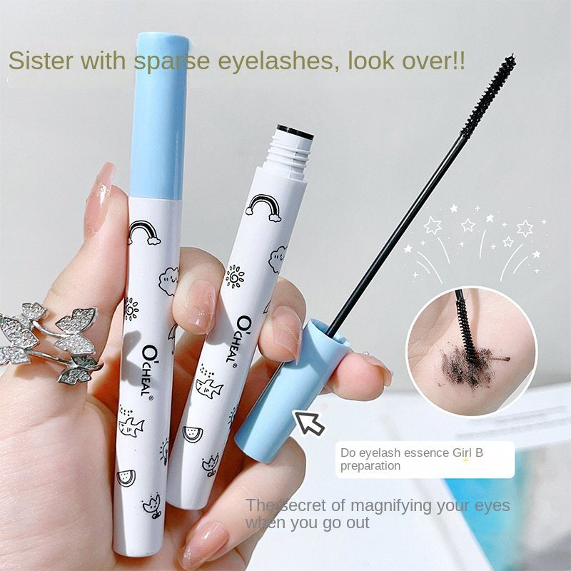 O'CHEAL Small Round Tube Mascara  Not Easy To Smudge Nature Curly Thin Brush Head Dense Lasting Water Proof Mascara