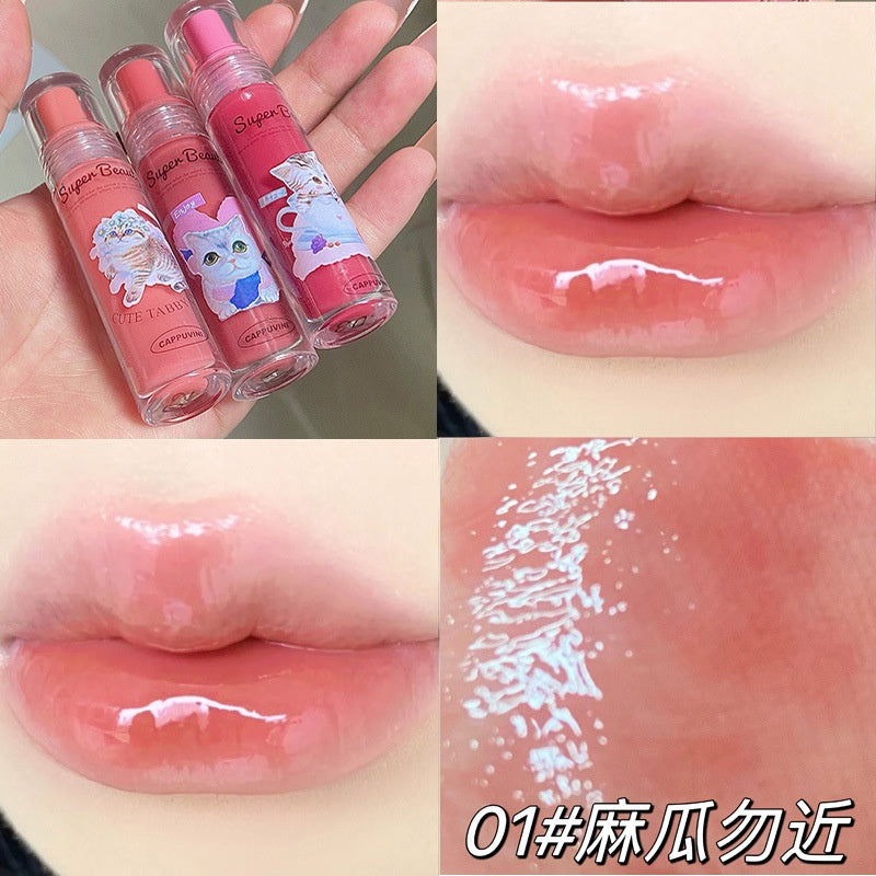 Cappuvini Cat Lip Gloss Lip Essence Lip Glaze Lip Oil Protection Mirror Surface Moisturize Moisturizing Water Proof Lipstick