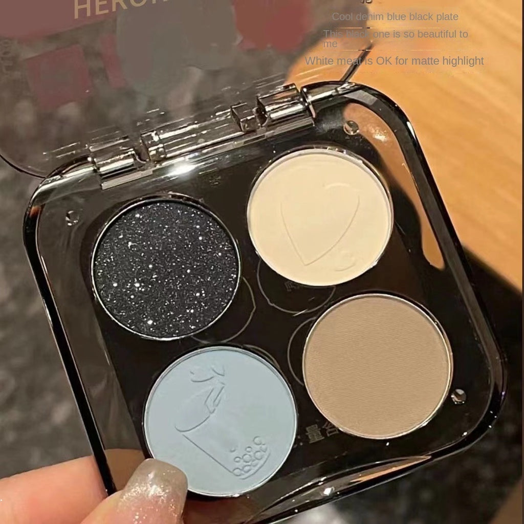 HERORANGE Eye Shadow Four-color Highlight Contouring Pearlescent Matte Water Proof Lasting Difficult To Smudge Eyeshadow Palette