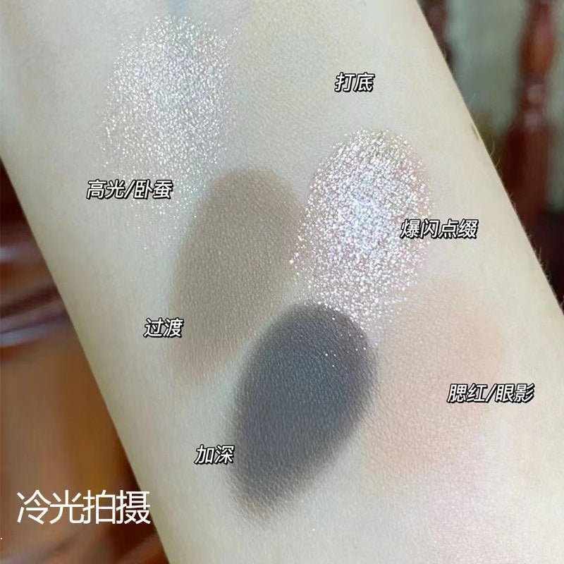 Kakashow ~ Eye Shadow Highlight Brighten Eye Shining Pearlescent  Matte Water Proof 6 Color Eye Shadow Plate