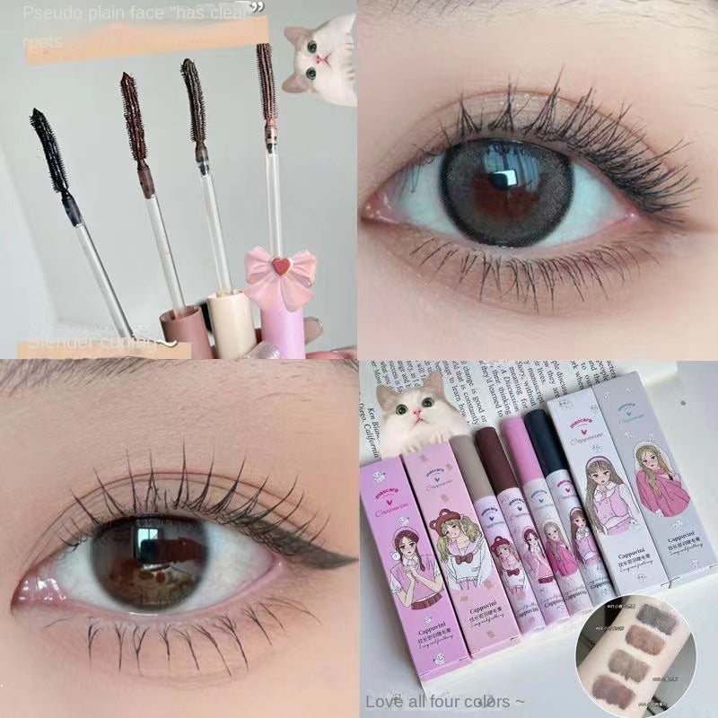 Cappuvin Little Girl Mascara Curl Lengthening Brown Beautiful Makeup Long-wearing Volumizing Water Proof Lasting Mascara