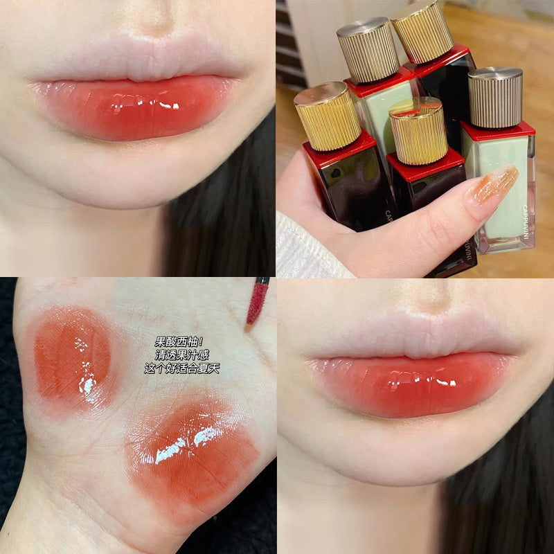 Cappuvini Lip Gloss Mirror Surface Moisturize Matte Lip Glaze Water Proof Lasting Nature Lipstick