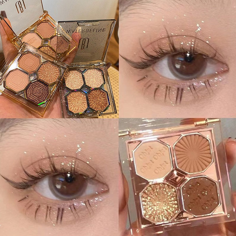 Eye Shadow Exquisite Matte Exquisite Fine Glitter Not Easy To Take Off Makeup Waterproof Pearlescent Eyeshadow Palette