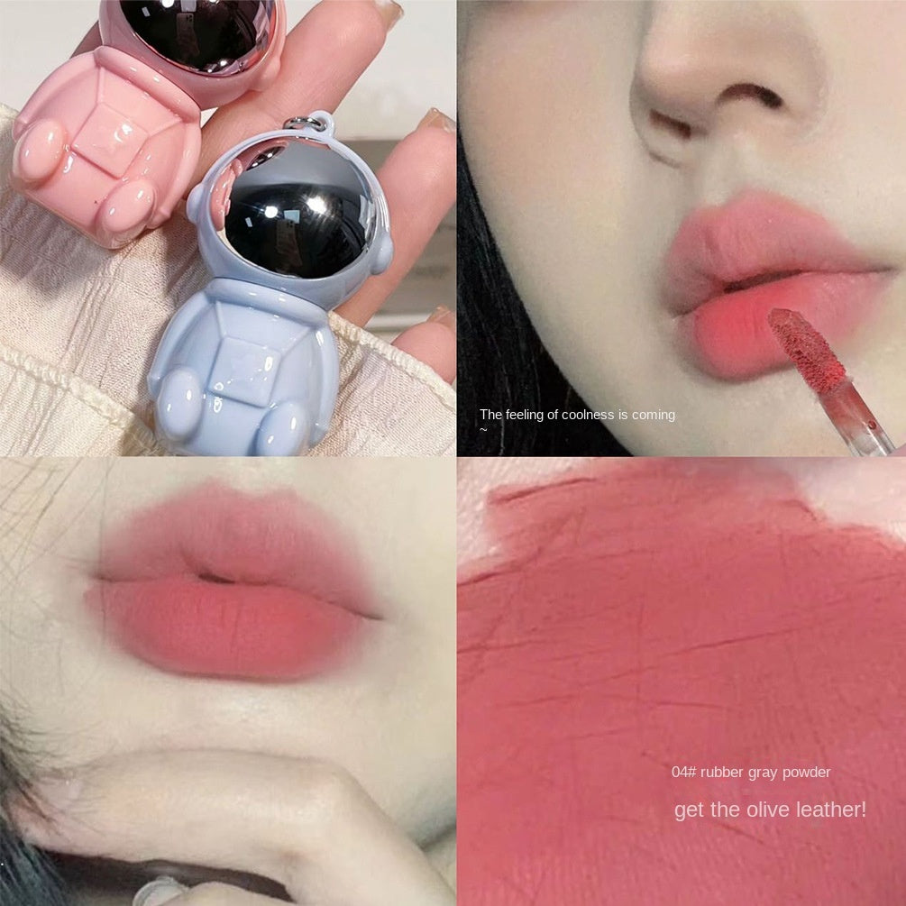 Cute Pendant Astronaut Lip Gloss Matte Water Proof Lasting Nature Lipstick