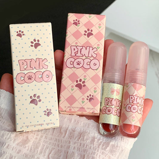 Pinkcoco Lip Gloss Cute Small Round Tube Matte Water Proof Lasting Nature Lipstick