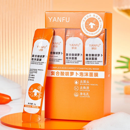 Carrot Foam Smear Facial Mask Supplement Skin Moisture Nourish Moisturize Skin Care Fresh Non -sticky Independent Packaging