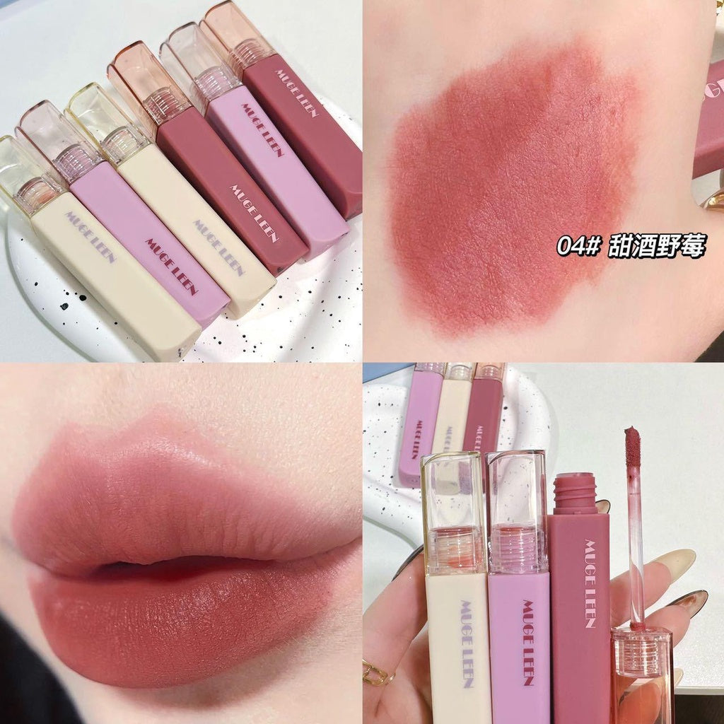 MUGE LEEN Romantic Lip Gloss Matte Velvet Moisturize Water Proof Lasting Lipstick